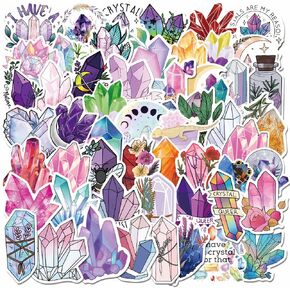 100PCS Crystal Stickers,Boho Crystal Stickers,Vinyl Waterproof Aesthetic Stickers for Water Bottle,Skateboard,Laptop,Phone,Srapbook,Gift for Kid,Teens,Adults