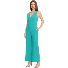 Maggy London womens Ruffle Detailed Crepe Jumpsuit, Sleeveless Detailed Crepe Jumpsuit