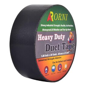 Duct Tape Heavy Duty Waterproof Packing Black Tape 5 Pack 1.88 in 30 Yards 11 Mil Thick Strong Flexible No Residue Industrial Strength All Weather and Easy Tear by Hand
