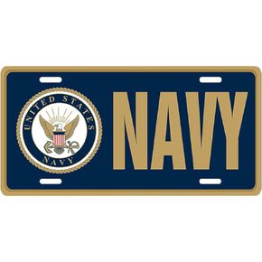 Mitchell Proffitt US Navy License Plate Blue and Gold, Officially Licensed, Made in USA