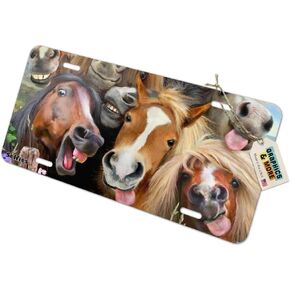 GRAPHICS & MORE Horses Selfie Novelty Metal Vanity Tag License Plate