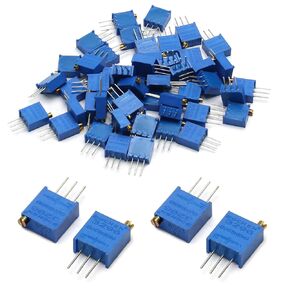Fielect 10Pcs 5K Ohm Multiturn Trimmer Potentiometer Variable Resistor High Precision Potentiometer 3296W Potentiometer, 3296W-1-502