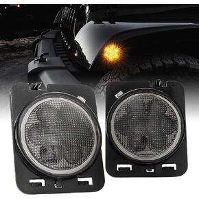 TRUE MODS LED Side Marker Lights Replacement for Jeep [Smoked Lens] [Amber Color] Side Marker Lights Compatible with Jeep Wrangler JK Unlimited 2007-2018 Accessories