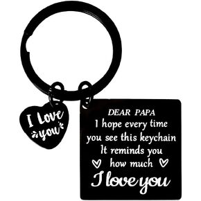 Papa Gifts for Birthday Fathers Day I Love You Papa Keychain from Granddaughter Grandson Papa Day Gifts for Grandpa Grandfather Dad Grandad Papa Christmas Gifts from Grandchildren