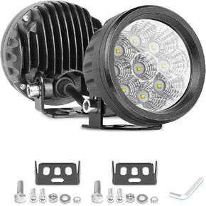 Nirider Flush Mount LED Pods، 2PCS 72W أضواء ممتصة للصدمات 5 بوصة شعاع الفيضانات أضواء القيادة شريط ضوء LED دائري فلوش LED ضوء العمل على الطرق الوعرة أضواء الطريق لشاحنة SUV ATV UTV قارب جرار