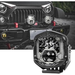 7 Inch LED Round Offroad Lights Pod Bumper Roof Fog Light 95W 10800LM White DRL Working Light Combo Beam Driving Lights Waterproof Side Shooter Light for Jeep,Pickup Truck SUV etc，1PC
