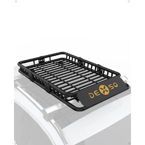 سلة شحن على السقف، حامل على السطح مقاس 46 بوصة × 36 بوصة × 5 بوصة بسعة 200 رطل وطلاء مقاوم للماء، حامل أمتعة عالمي عالي التحمل لسيارات الدفع الرباعي وجيب شيروكي ورانجلر وتويوتا راف 4 in Kuwait