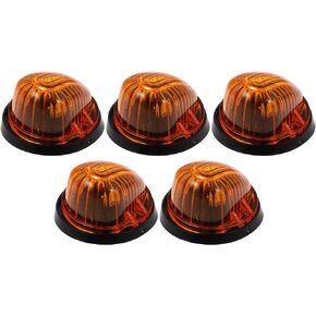 X AUTOHAUX 5pcs Car Top Cab Marker Light Roof Running Lamps Smoked Black Covers Lens Yellow LED Light for Chevrolet C30 C20 K30 K20 1977-1986 for GMC C1500 1979-1984
