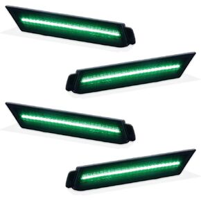 يناسب 2010-2015 تشيفي كامارو أخضر LED عدسة مدخنة مجموعة مصابيح تحديد المصد الأمامي والخلفي، حزمة من 4 in Kuwait