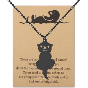 WSNANG Otter Necklace Sea Otter Gifts Animal Otter Lovers Gifts Otter Pendant Jewelry Otter Girls Gifts for Friend Family