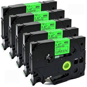NEOUZA 5PK Compatible for Brother P-Touch TZ Tze Laminated Label Tape 1/2" x 26.2' 12mm x 8m (TZe-D31 Black on Green Fluorescent)