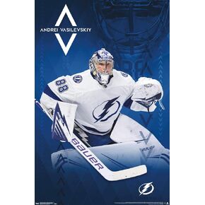Trends International NHL Tampa Bay Lightning - Andrei Vasilevskiy 19 Wall Poster, 22.375" x 34", Unframed Version