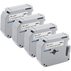 M-K131 Clear Label Tape Compatible with Brother P Touch M Tape MK131 M131 12mm 0.47 for Brother PTouch PT-90, PT-M95, PT-45, PT-65 Label Maker, 4 Pack