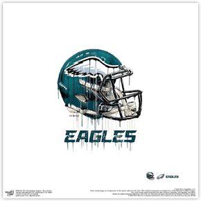 Trends International Gallery Pops NFL Philadelphia Eagles - Drip Helmet Wall Art Wall Poster, 12.00" x 12.00", Black Frame Version