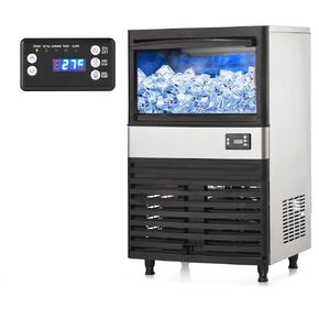 Commercial Ice Maker Machine, 150LBS/24H Ice Machine with 30LBS Bin and Drain Pump, Water Filter, Scoop Included, with Blue Light 20" Under Counter Ice Maker Machine