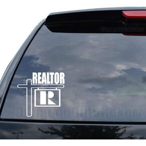 Realtor Real Estate Decal Sticker Car Truck Motorcycle Window Bumper Laptop Wall Decor - Size (05 inch / 13 cm Wide) - Color (Gloss RED)