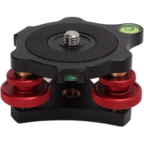 LP?64 Camera Tripod Leveling Base, Triple Wheel Leveler Bubble Level Adjusting Aluminum Alloy Resistance for Ball Head for SLR Camera