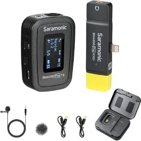 Saramonic Upgraded Blink500 Pro B2 2.4GHz Dual-Channel Wireless Lavalier Microphone for DSLR Video Camera Android iPhone Tablet PC Computer Recording Facebook YouTube Podcast Vlog Interview (B2)