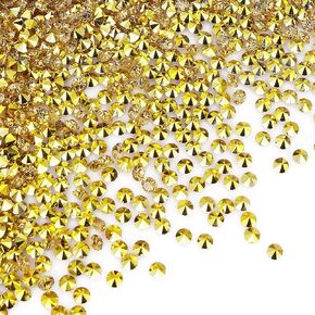 Lusofie 14400Pcs Acrylic Diamonds Rhinestones Gold Diamonds Vase Fillers Table Scatter Confetti for Table Centerpiece Decorations Wedding Bridal Shower Decorations(3 mm)