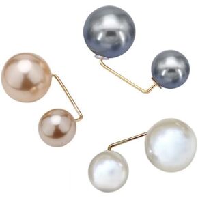 Brooch Pins Safety Pins Scarf Ring Clip Pearl Jewelry Scarf Buckle Pearl Brooches etal Lapel Pin Brooch Pins Sweater Shirt Cardigan Brooch for Women Fashion Pack of 3
