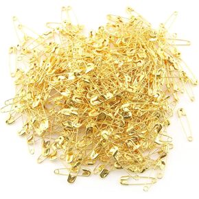 Mini Safety Pin 500PCS Gold 22mm Tiny Metal Trimming Fastening Safety Clips for Jewellery Costume Tag