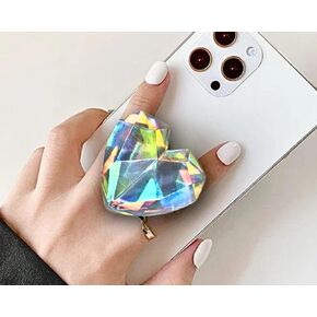 Cute Shiny Bling Bling Heart Diamond Gemstone Crystal Phone Grip Expandable Retractable Phone Holder in Saudi Arabia