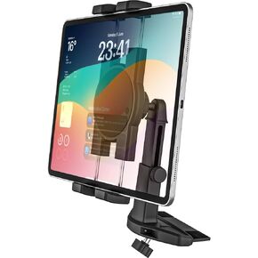 Universal Car Mount, [Height Adjustable] CD Slot Car Tablet Mount, Sturdy Vehicle CD Player/Tray Tablet Holder Clip with 360° Rotation for iPad Pro Air Mini,Galaxy Tabs, Z Fold, 4-12.9'' Devices