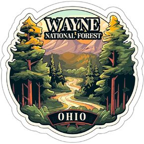 Wayne National Forest Ohio Sticker Travel Outdoors Decal Vinyl Small Waterproof for Water Bottle Mug Passport Book Scrapbook Notebook Laptop Tumbler Skateboard Computer Phone Size 4" Funny Gift