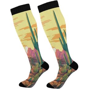 Nander Cool Wolf Compression Socks Women Men Knee High Stockings for Sports,Running,Travel 1Pair