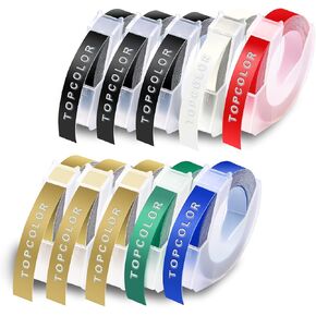 15 حزمة شريط ملصقات ثلاثي الأبعاد متوافق مع شريط ملصقات النقش Dymo 3/8 بوصة شريط بلاستيكي ذاتي اللصق لمنظم صانع الملصقات Xpress Pro 12965 12966 Office-Mate II 154000 in Kuwait