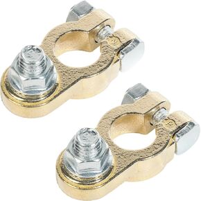 1 Pair Battery Terminal Connectors,Car Accessories Brass Battery Terminal Battery Connectors,Heavy Duty Battery Terminal Top Post Battery Terminals Clamp Set for Marine Car Boat RV Vehicles