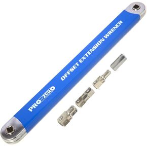 3/8" Offset Extension Wrench, 15" Impact Ready Socket Wrench Tool with 1/4" 3/8" 1/2" Square Drive Adapters