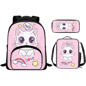 Cute Otter Backpack with Lunch Box School Bags for Girls 4-6 Kindergarten Preschool Backpack for Kids School Supplies School Supplies,Easily Accommodate Books
