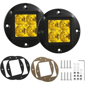 BIGLION.X 4 بوصة العنبر فلوش جبل LED القرون 80W السوبر مشرق الفيضانات القيادة ضوء جولة احتياطية ضوء LED ضوء العمل عكس الضوء شواء جبل ضوء للشاحنات UTV ATV SUV جيب 4x4 سيارة in Kuwait