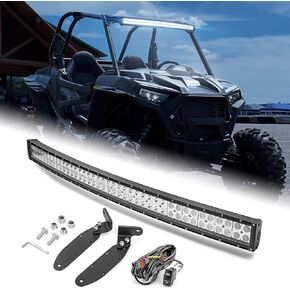 WeiSen 42" Roof LED Curved Light Bar Kit with Plug & Play Wiring Harness, 240W High Power LED Light Bar and Mounting Brackets Compatible with All Polaris General XP 4 2019-2024