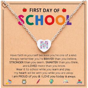 UNGENT THEM هدايا العودة إلى المدرسة، قلادة كريستال على شكل قلب للفتيات، هدية اليوم الأول للمدرسة للابنة والحفيدة وابنة الأخت in Kuwait