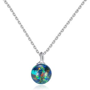 925 Sterling Silver Opal Necklace Opal Pendant Necklace Opal Choker Hypoallergenic Jewelry for Sensitive Skin for Women for Girls