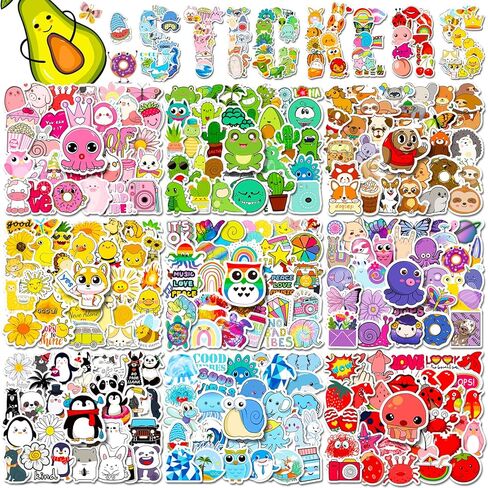 600 Pcs Cute Water Bottle Stickers for Kids, Colorful Animal Vinyl Stickers for Water Bottles, Cool Bulk Stickers for Phone Computer Luggage Skateboard Laptop Stickers for Girls Teens Boys Teachers in Kuwait