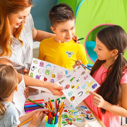600 Pcs Cute Water Bottle Stickers for Kids, Colorful Animal Vinyl Stickers for Water Bottles, Cool Bulk Stickers for Phone Computer Luggage Skateboard Laptop Stickers for Girls Teens Boys Teachers in Kuwait