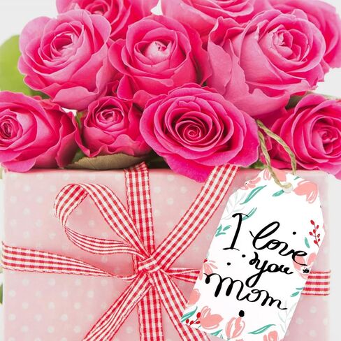 60 Pieces Mother's Day Gift Tags Happy Mother's Day Paper Tags Mother’s Day Gift Wrap Tags for Mother's Day Party Mom Birthday Party Supplies Decorations in Saudi Arabia