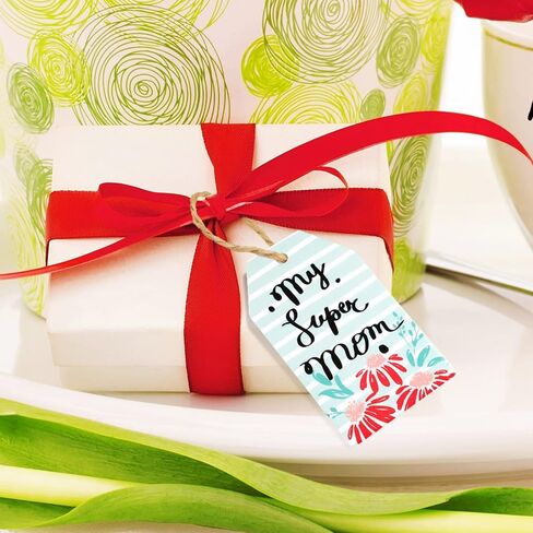 60 Pieces Mother's Day Gift Tags Happy Mother's Day Paper Tags Mother’s Day Gift Wrap Tags for Mother's Day Party Mom Birthday Party Supplies Decorations in Saudi Arabia