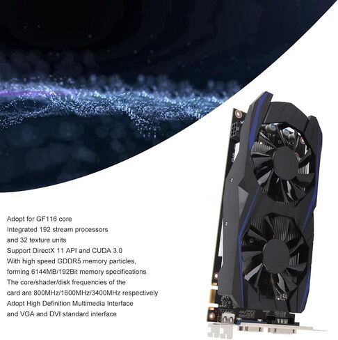 Yunir Gaming Graphics Card, GTX550Ti 6GD5 GDDR5 6144MB 192BIT Computer Graphics Card, with VGA DVI Interface, for Desktop Computer Gaming (GTX550Ti 6GB) in Saudi Arabia