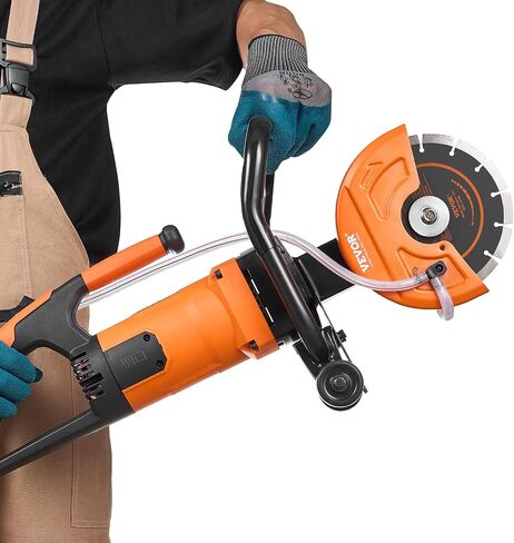 VEVOR Electric Concrete Saw, 7 in Circular Saw Cutter, 2000 W High Power with Max. 2.5 in Cutting Depth, Wet/Dry Disk Saw Cutter Includes Water Line, Pump and Blade, for Stone, Brick in Saudi Arabia