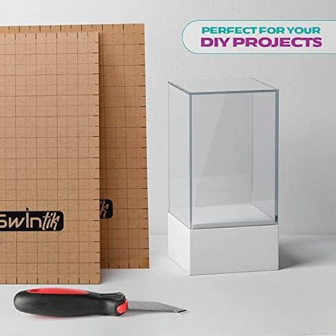 Clear Plexiglass Sheets 12" x 12" - 3 Pack - 1/8" (3mm) Thick - with Easy-to-Use Ruler Guides - Acrylic Sheets for Laser Cutting, DIY Projects & Signs. Easy to Cut & Drill Plastic Sheets in Saudi Arabia