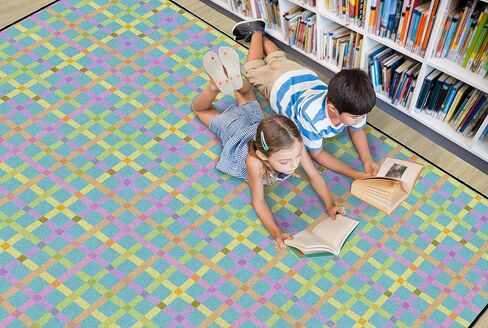 Flagship Carpets Cheerful Checks Educational Area Rug for Kids Room Décor, Children's Classroom, Play Carpet for Teaching and Playroom, 4'x6', Blue & Multi Color in Saudi Arabia