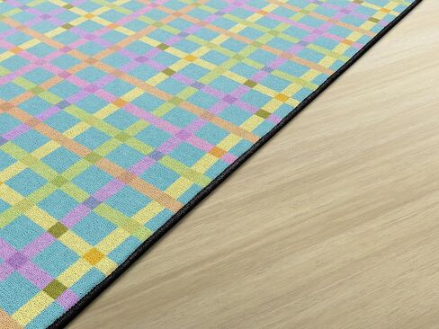 Flagship Carpets Cheerful Checks Educational Area Rug for Kids Room Décor, Children's Classroom, Play Carpet for Teaching and Playroom, 4'x6', Blue & Multi Color in Saudi Arabia