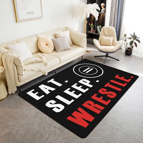 Wrestle Rugs for Living Room Bedroom Sports Theme Living Room Rugs for Bedroom Kids Boys Girls Teens Wrestling Decor Decorative Carpet Super Soft Floor Mat in Saudi Arabia
