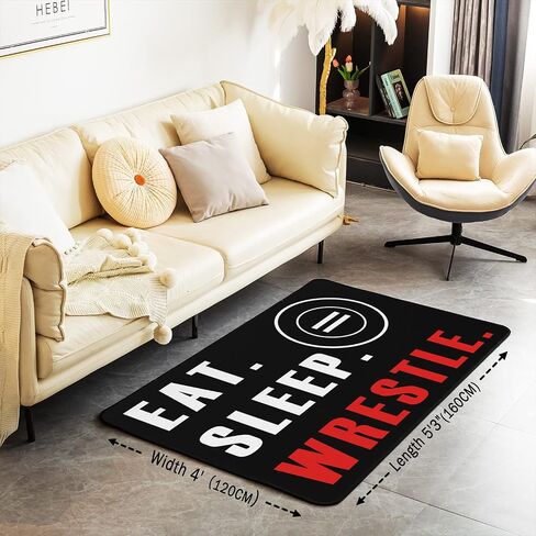 Wrestle Rugs for Living Room Bedroom Sports Theme Living Room Rugs for Bedroom Kids Boys Girls Teens Wrestling Decor Decorative Carpet Super Soft Floor Mat in Saudi Arabia