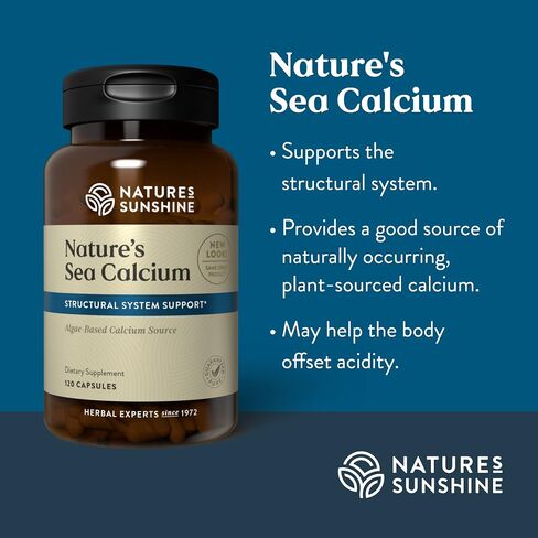 Nature's Sunshine Sea Calcium, 120 Capsules | Promotes Bone and Teeth Health, Offsets Body Acidity, and Helps Maintain PH Levels in Saudi Arabia