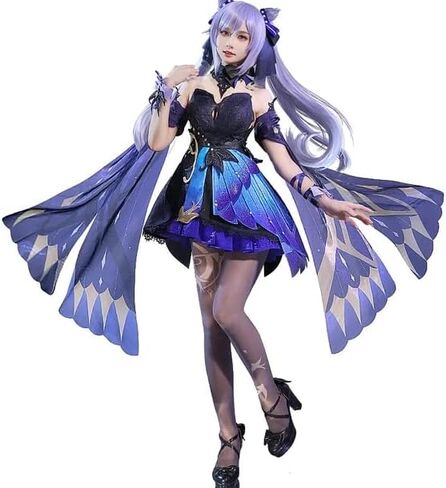 KIRA KIRA Keqing Cosplay Costumes Doki SR Game Genshin Impact Opulent Splendor Keqing Cosplay Costume Outfits for Halloween in Saudi Arabia